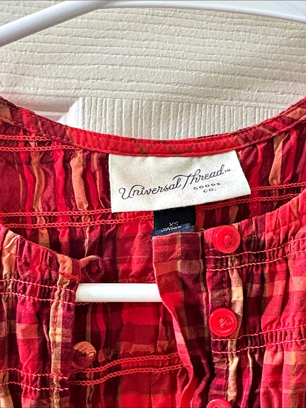 Mini A-Line Dress Plaid Red & Black - Picture 4 of 5